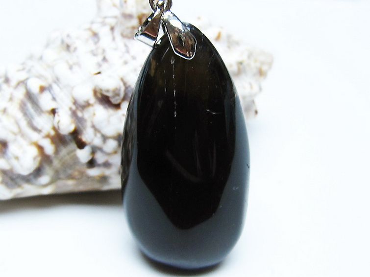 モリオン 純天然 黒水晶 ペンダント [t359-1927] 1枚目