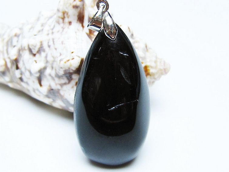 モリオン 純天然 黒水晶 ペンダント [T359-1928] 1枚目