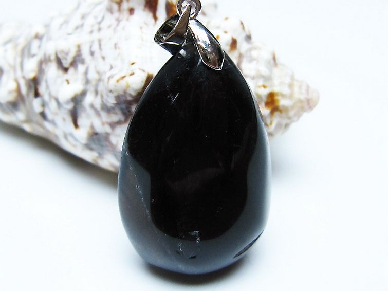 モリオン 純天然 黒水晶 ペンダント [t359-1931] 1枚目