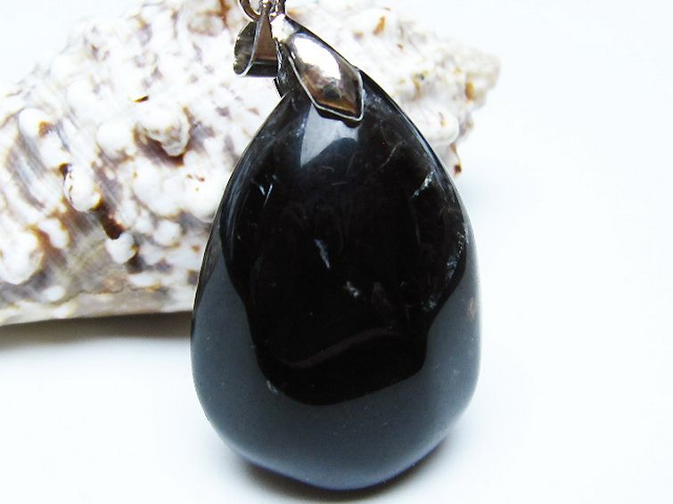 モリオン 純天然 黒水晶 ペンダント [t359-1945] 1枚目