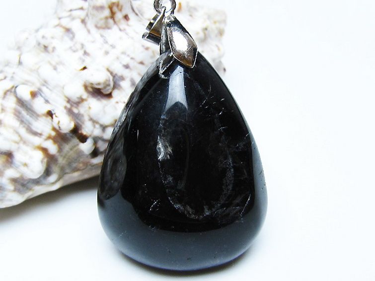 モリオン 純天然 黒水晶 ペンダント [T359-1960] 1枚目