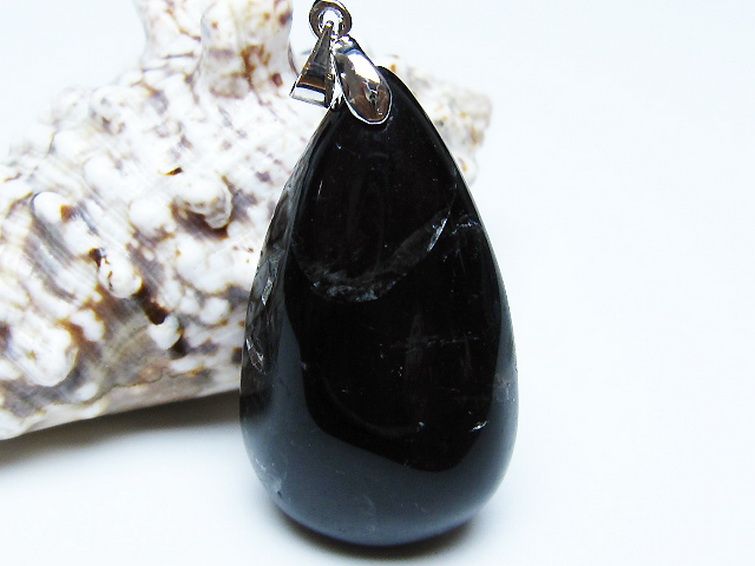 モリオン 純天然 黒水晶 ペンダント [T359-1961] 1枚目