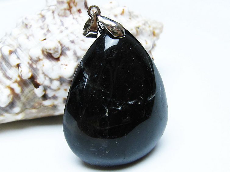 モリオン 純天然 黒水晶 ペンダント [t359-1963] 1枚目