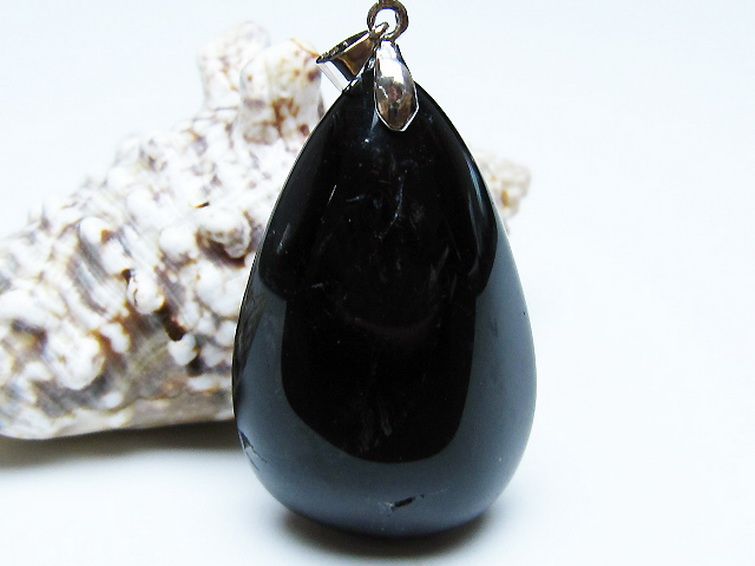 モリオン 純天然 黒水晶 ペンダント [T359-1968] 1枚目