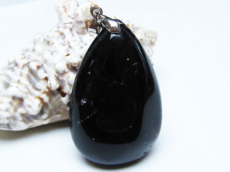 モリオン 純天然 黒水晶 ペンダント [T359-1971] 1枚目