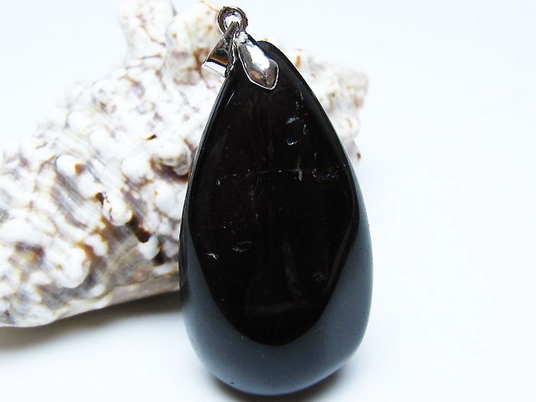 モリオン 純天然 黒水晶 ペンダント [T359-1973] 1枚目