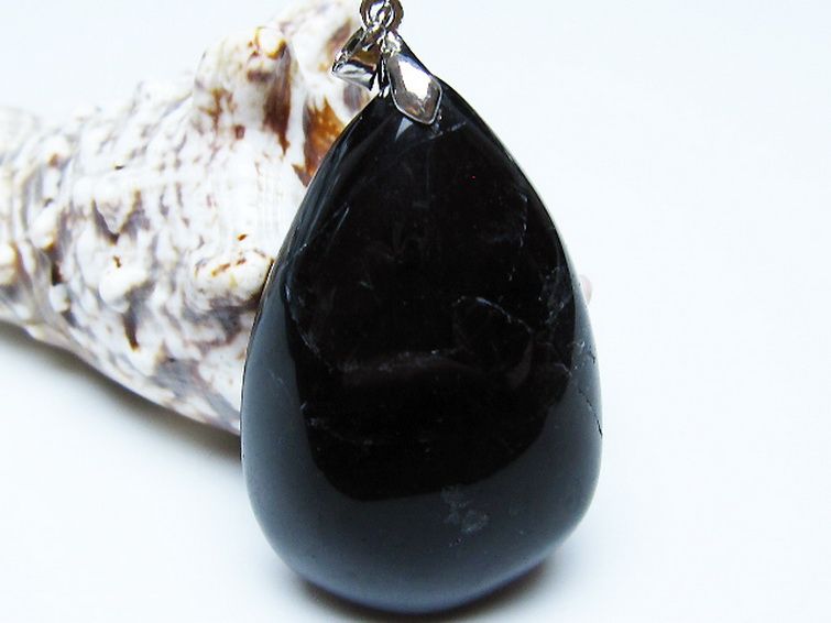 モリオン 純天然 黒水晶 ペンダント [T359-1978] 1枚目
