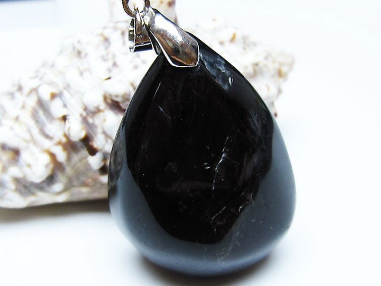 モリオン 純天然 黒水晶 ペンダント [t359-1985] 1枚目