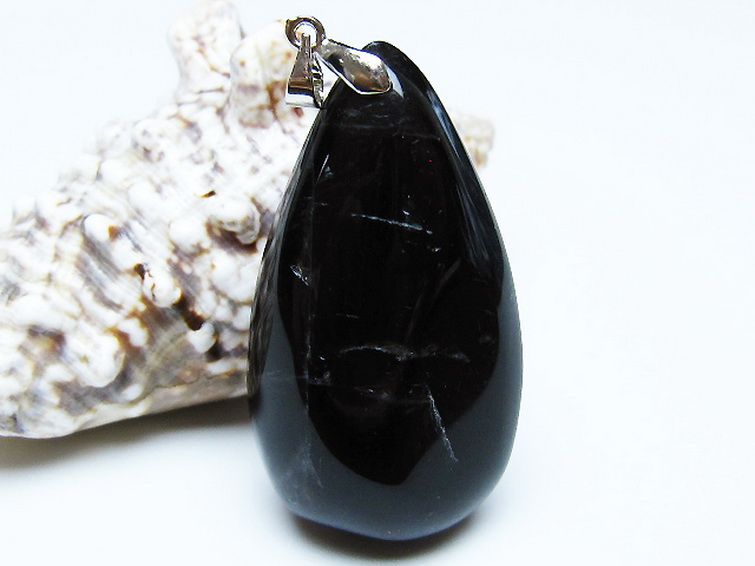 モリオン 純天然 黒水晶 ペンダント [T359-2001] 1枚目