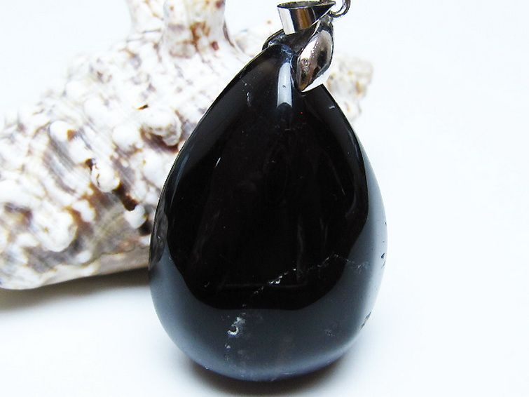 モリオン 純天然 黒水晶 ペンダント [T359-2007] 1枚目
