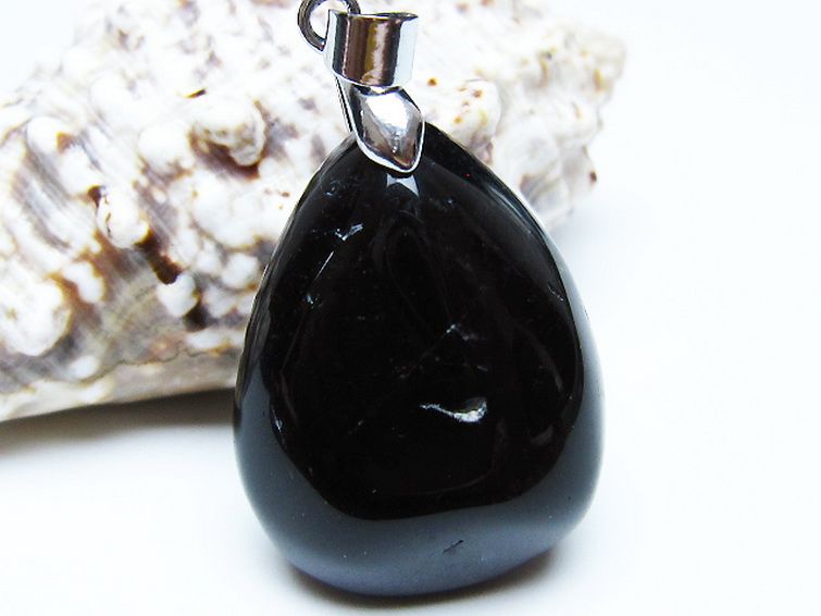 モリオン 純天然 黒水晶 ペンダント [t359-2026] 1枚目