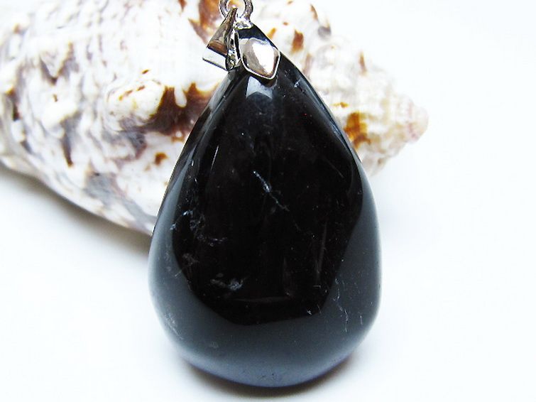 モリオン 純天然 黒水晶 ペンダント [t359-2029] 1枚目