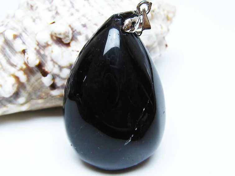 モリオン 純天然 黒水晶 ペンダント [T359-2031] 1枚目