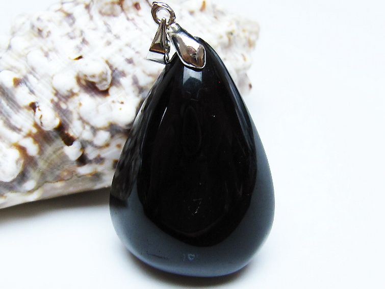 モリオン 純天然 黒水晶 ペンダント [t359-2033] 1枚目