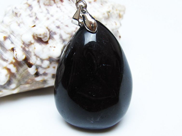 モリオン 純天然 黒水晶 ペンダント [t359-2039] 1枚目