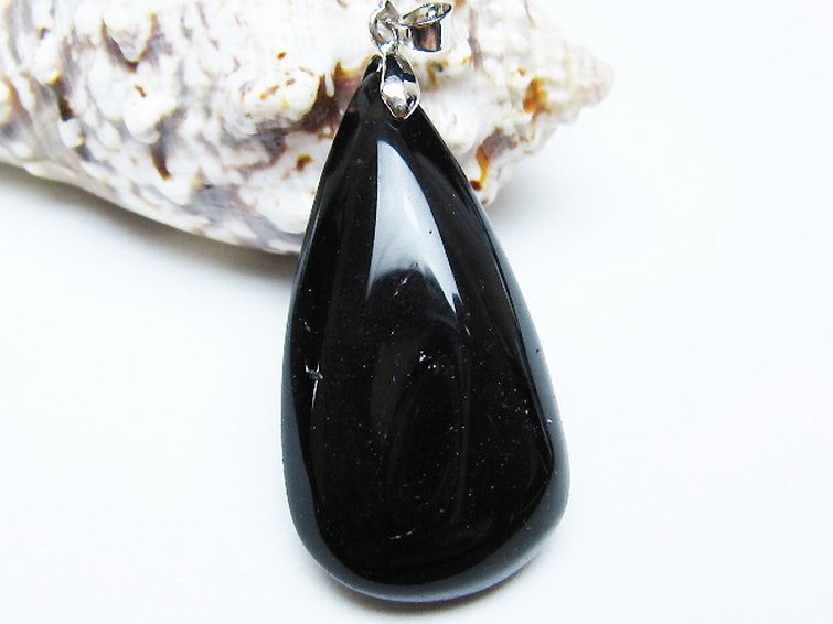 モリオン 純天然 黒水晶 ペンダント [T359-2050] 1枚目
