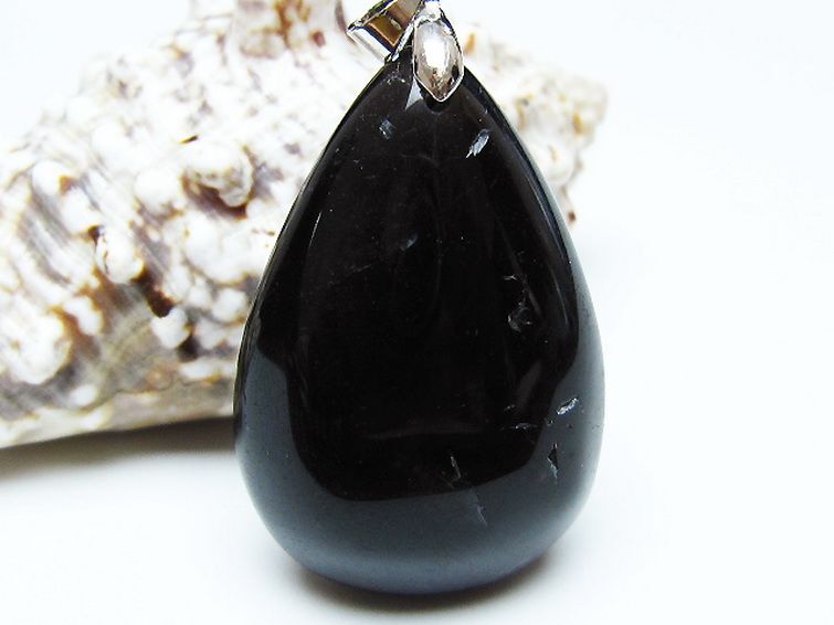 モリオン 純天然 黒水晶 ペンダント [T359-2052] 1枚目