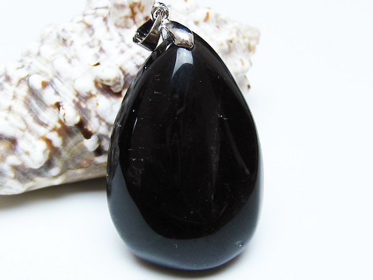 モリオン 純天然 黒水晶 ペンダント [t359-2059] 1枚目