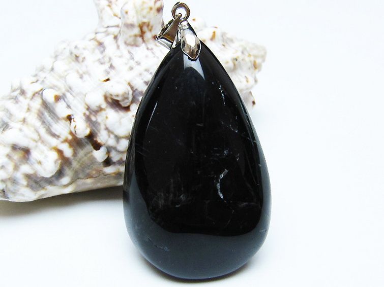 モリオン 純天然 黒水晶 ペンダント [T359-2061] 1枚目