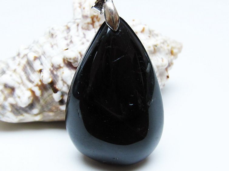 モリオン 純天然 黒水晶 ペンダント [t359-2071] 1枚目