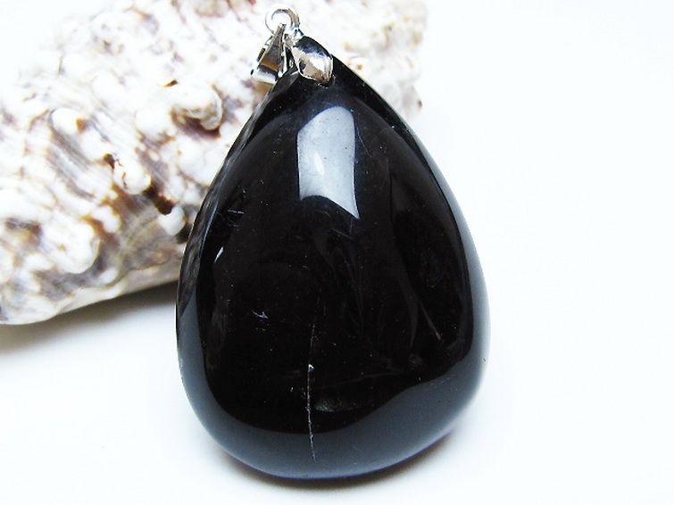 モリオン 純天然 黒水晶 ペンダント [T359-2072] 1枚目