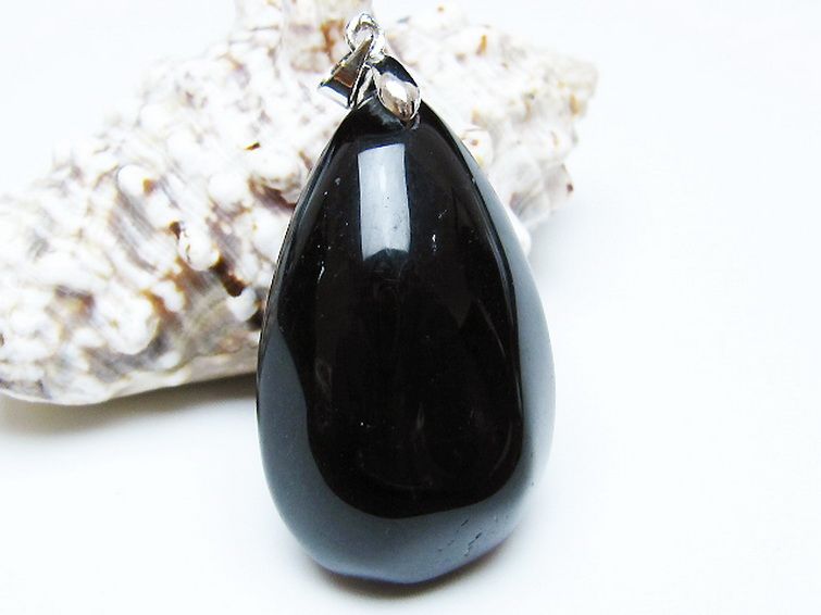 モリオン 純天然 黒水晶 ペンダント [T359-2075] 1枚目