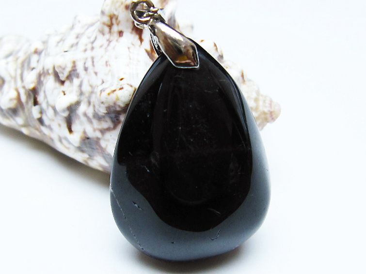 モリオン 純天然 黒水晶 ペンダント [T359-2078] 1枚目