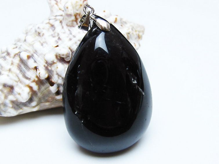 モリオン 純天然 黒水晶 ペンダント [t359-2079] 1枚目
