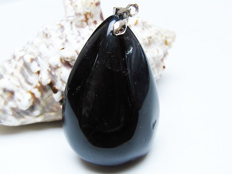 モリオン 純天然 黒水晶 ペンダント [T359-2082] 1枚目