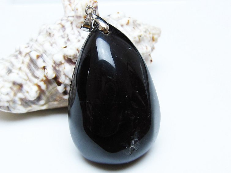 モリオン 純天然 黒水晶 ペンダント [T359-2091] 1枚目