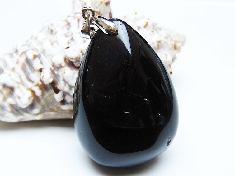 モリオン 純天然 黒水晶 ペンダント [T359-2094] 1枚目