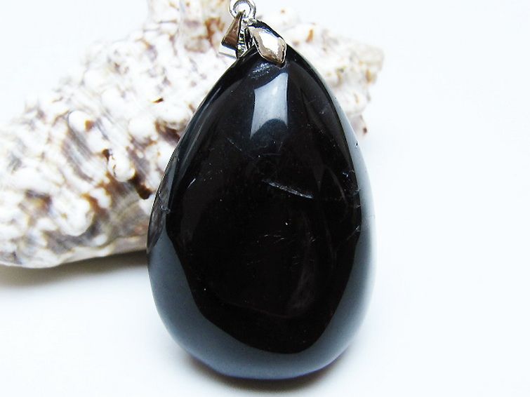 モリオン 純天然 黒水晶 ペンダント [T359-2098] 1枚目