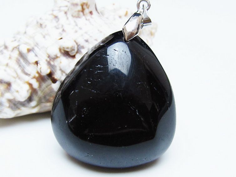 モリオン 純天然 黒水晶 ペンダント [T359-2099] 1枚目