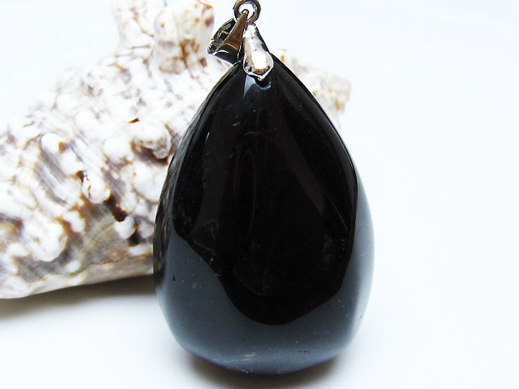 モリオン 純天然 黒水晶 ペンダント [T359-2102] 1枚目