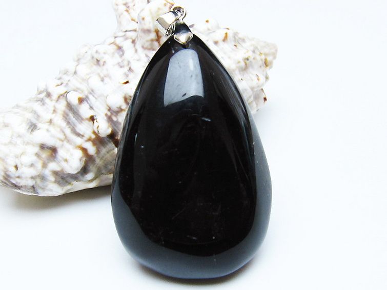 モリオン 純天然 黒水晶 ペンダント [T359-2107] 1枚目