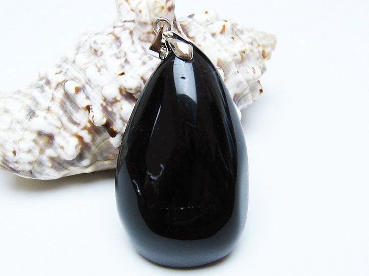 モリオン 純天然 黒水晶 ペンダント [T359-2110] 1枚目