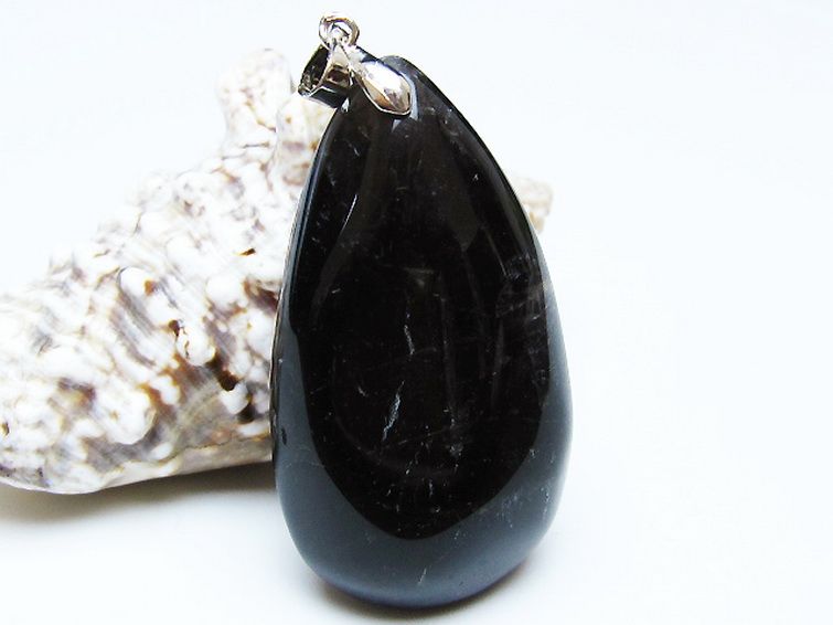 モリオン 純天然 黒水晶 ペンダント [T359-2112] 1枚目