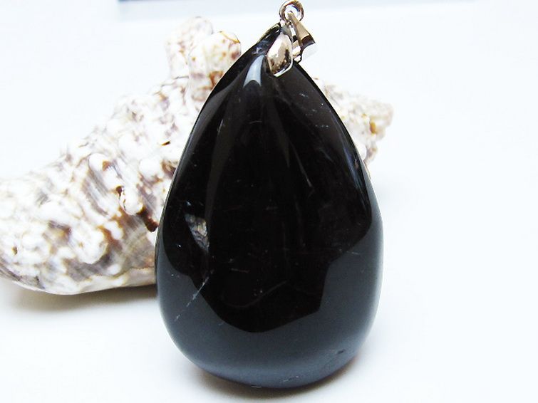 モリオン 純天然 黒水晶 ペンダント [t359-2122] 1枚目