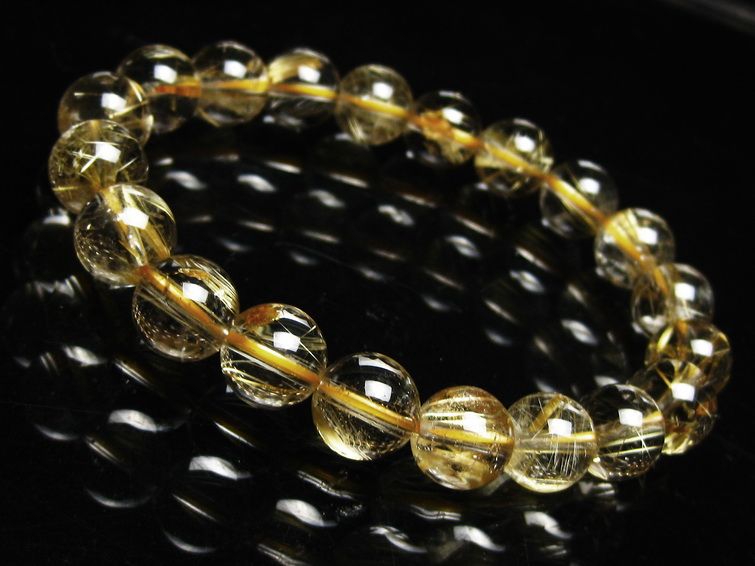 ゴールドタイチンルチル ブレスレット 9mm [T36-5111] 1枚目