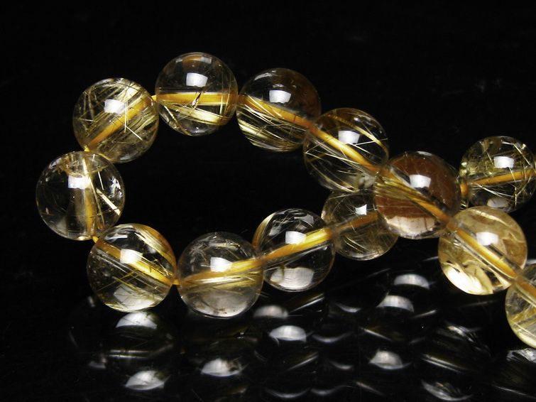 ゴールドタイチンルチル ブレスレット 9mm [T36-5111] 2枚目