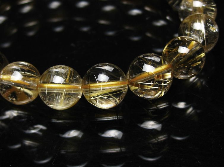 ゴールドタイチンルチル ブレスレット 9mm [T36-5111] 3枚目