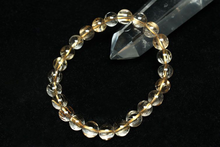 ゴールドタイチンルチル ブレスレット 8mm [T36-5265] 1枚目