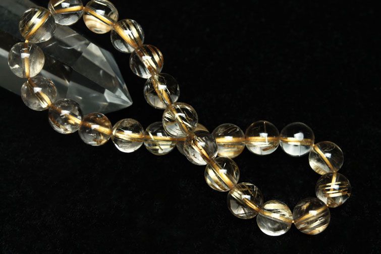 ゴールドタイチンルチル ブレスレット 8mm [T36-5265] 2枚目