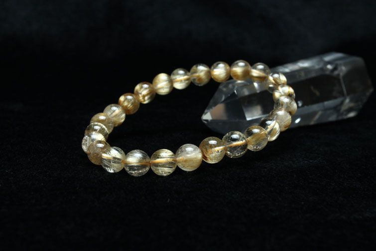 ゴールドタイチンルチル ブレスレット 7mm [T36-5383] 1枚目