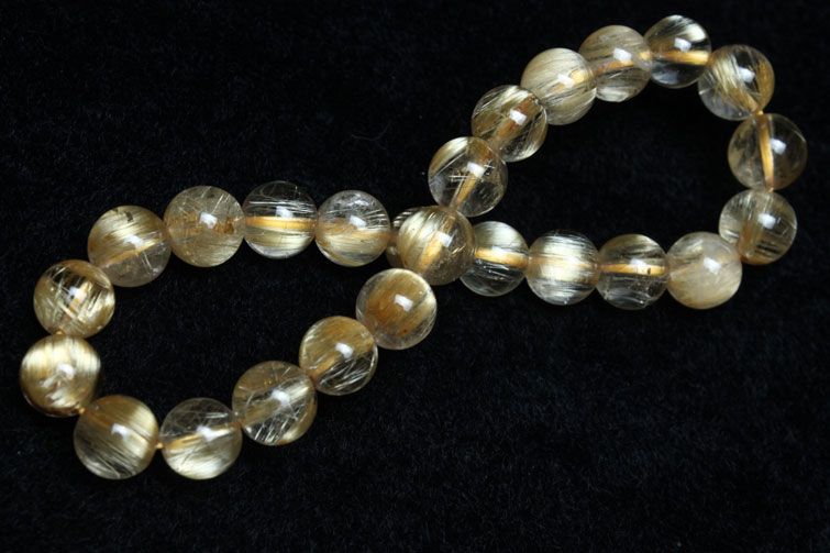 ゴールドタイチンルチル ブレスレット 7mm [T36-5383] 2枚目