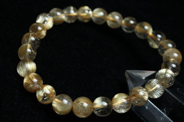 ゴールドタイチンルチル ブレスレット 7mm [T36-5383] 3枚目