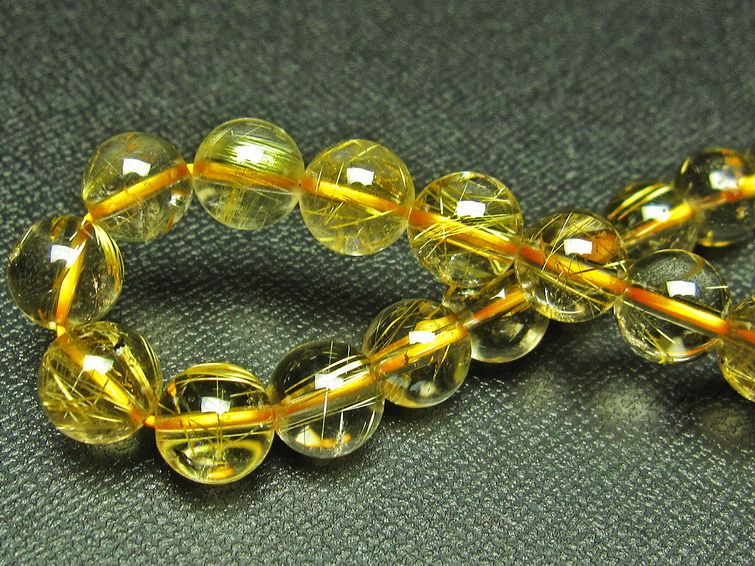 ゴールドタイチンルチル ブレスレット 8mm [t36-5753]