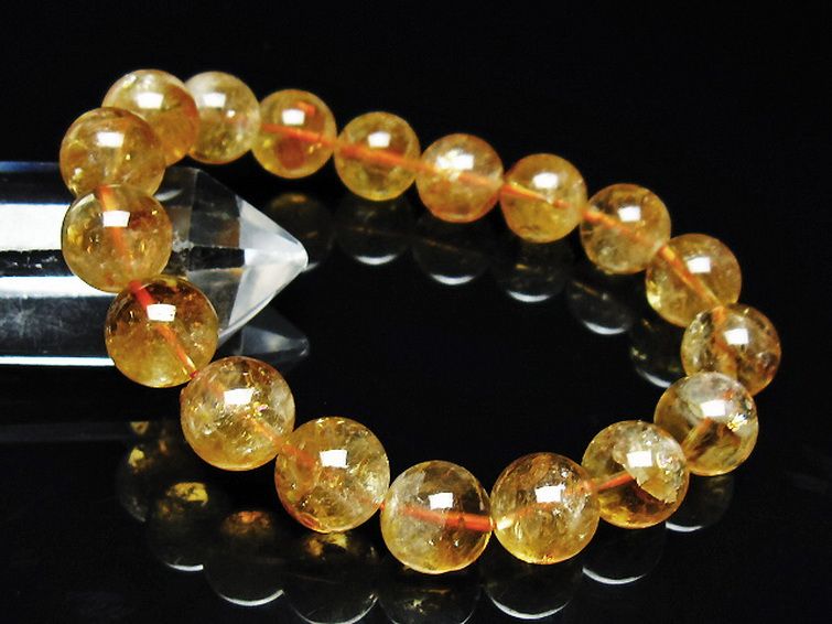 虹入り シトリン ブレスレット 12mm [t366-12628]