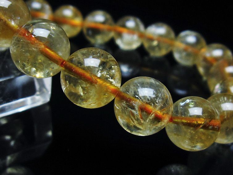 虹入り シトリン ブレスレット 11mm [t366-12744]