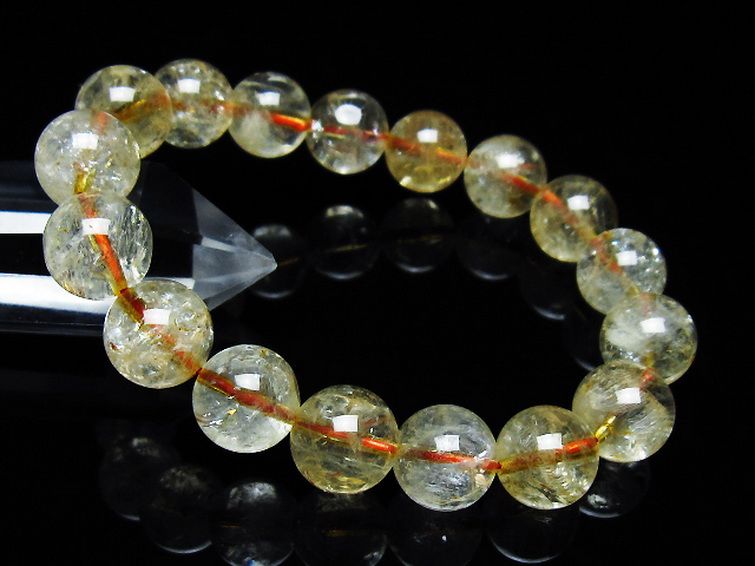 虹入り シトリン ブレスレット 12mm [T366-13071] 1枚目